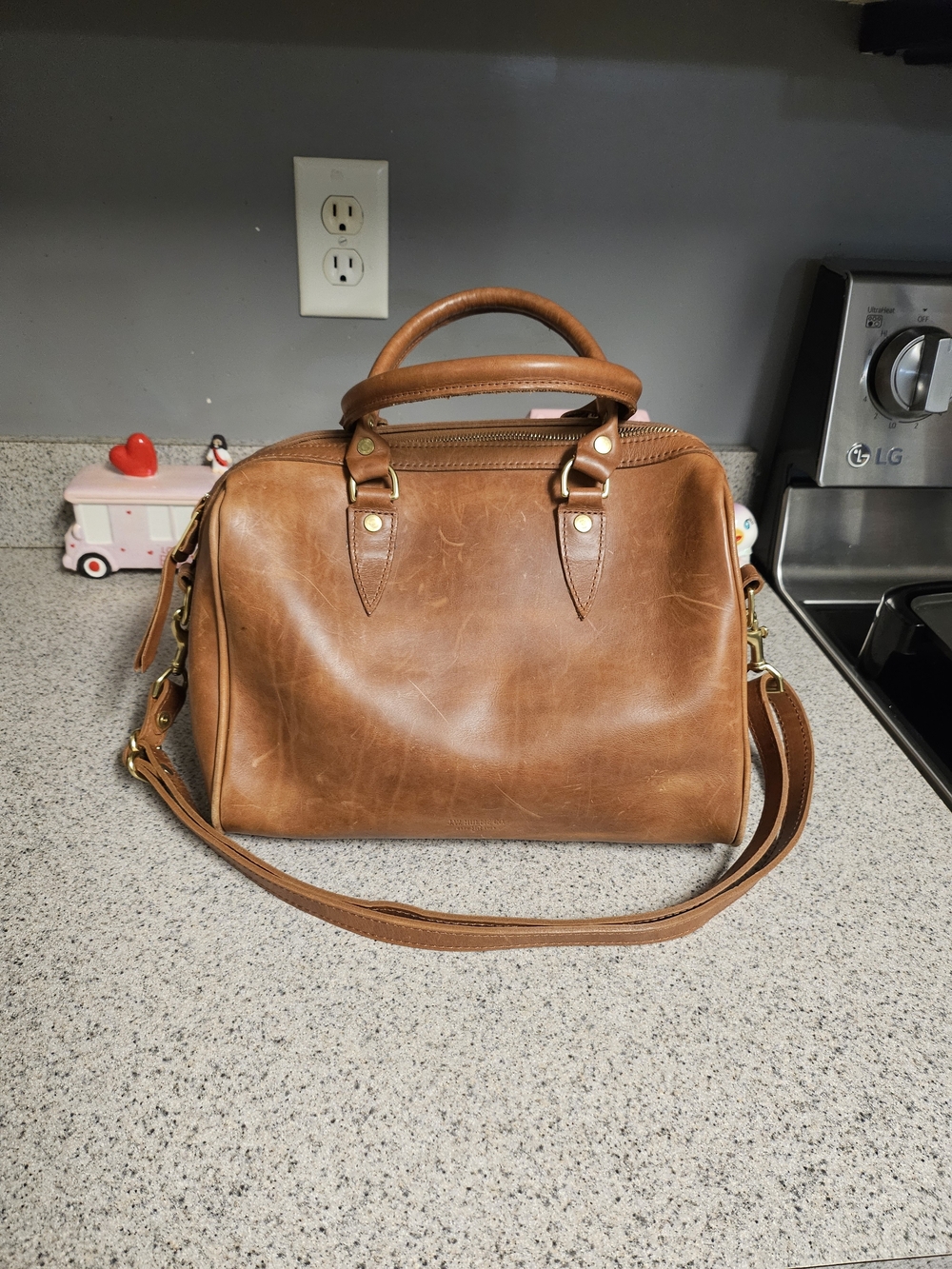 Rare J.W. Hulme Co. Full Grain Leather Satchel - Handcrafted in USA
